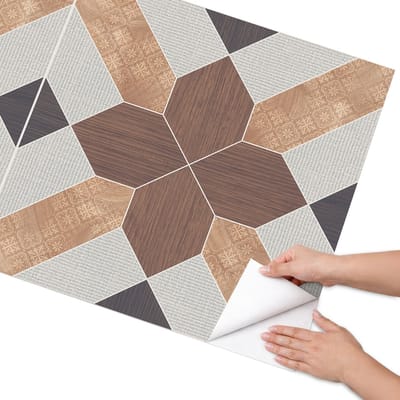 Coloray Meubel Wrap Folie - Bruin Meubelfolie - 75x150 cm - Decoratiefolie Zelfklevend Geometrisch patroon - Meubelfolie Zelfklevend - Geometrische Meubelfolie - Wrapfolie Keuken - Wanddecoratie - Achtergronden en patronen
