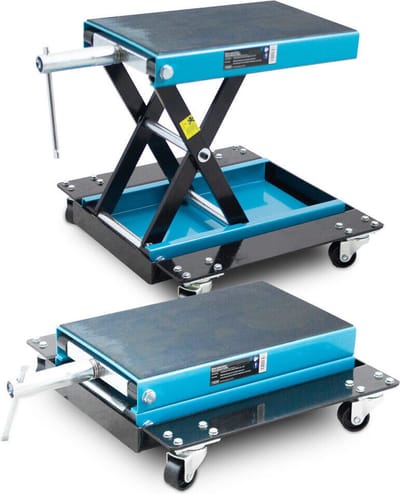 Bituxx motorlift met wielen - mechanische montagekrik - 500 kg - blauw