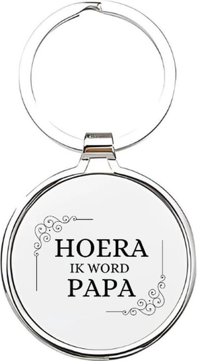 Akyol - hoera ik word papa Sleutelhanger - Papa - vaders - vader sleutelhanger - papa sleutelhanger - sleutelhanger papa - familie sleutelhanger - vaderdag cadeautje - papa cadeau - dad - stiefvader - schoonvader - fathersday - 4 x 7,5 CM