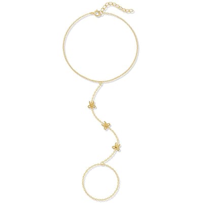 Canner   Bracelet Chaîne de Doigts Bracelet de Main Poisson Rouge Koi Chanceux Cuivre Pour Femmes Bague Chaîne de Main Bijoux Cadeau Pulseras De Plata