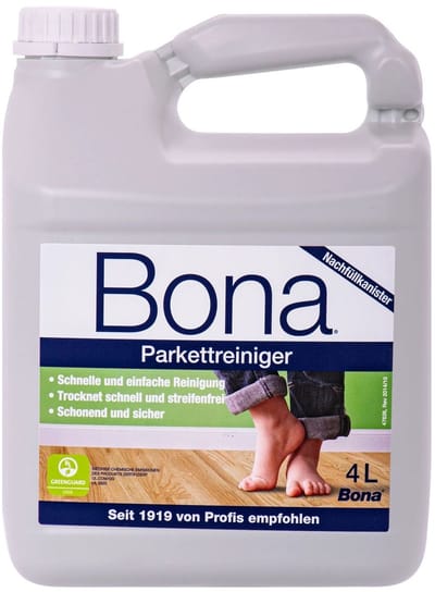 Parket reiniger navulling 4 liter – Spray mop vloerreiniger voor parket en houten vloeren, streeploos schoon, natuurlijke glans en milieuvriendelijke navulverpakking