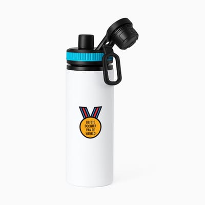 Hacebo® - liefste dochter van de wereld waterfles met draaidop blauw - Dochter - de liefste dochter - verjaardagscadeau - verjaardag - cadeau - cadeautje voor dochter - dochter artikelen - kado - geschenk - gift - water fles - 850ML