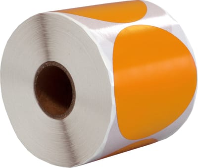 500 Etiketten Rond Oranje 65 mm op Rol - Sluitzegel - Markeringspunten - Blanco ronde stickers - DULA