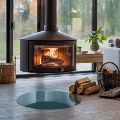 Coloray Vloerplaat Houtkachel - Plaat voor Onder Houtkachel - 60 cm x 60 cm - Open Haard Accessoires - Turkoois Vloerplaat Kachel - Onderplaat Voor Houtkachel - Plaat onder Houtkachel - Kachel Onderplaat - Verwarmingsaccessoires