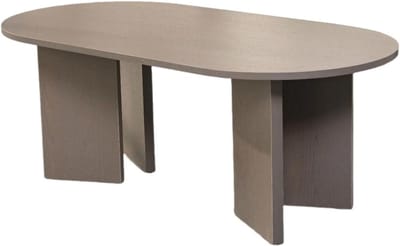 Ovale salontafel - Japandi bijzettafel - Woonkamer meubilair - Melamine blad design - 120 cm breed - Walnoot look