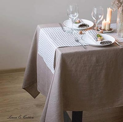 Linnen Tafelkleed 140 x 350 cm - Wasbaar en Perfect voor Elke Gelegenheid - Hygge Stijl