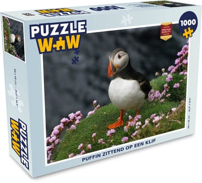 Puzzel Puffin zittend op een klif - Legpuzzel - Puzzel 1000 stukjes volwassenen