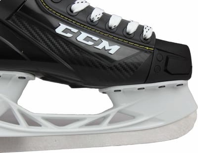 CCM - Supertacks 9355 - IJshockeyschaatsen - Schaatsen Heren - Volwassenen - Zwart - Verstevigde Support & RVS Speedblade - Regular Fit - Maat EU 44.5