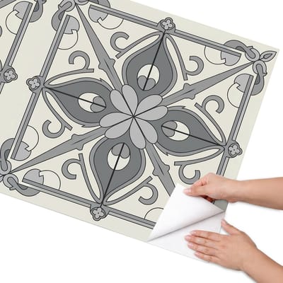 Coloray Meubel Wrap Folie - Grijs Meubelfolie - 75x150 cm - Decoratiefolie Zelfklevend Tegels - Meubelfolie Zelfklevend - Klassiek Meubelfolie - Wrapfolie Keuken - Wanddecoratie - Achtergronden en patronen