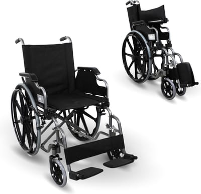 Mobiclinic Giralda Premium Rolstoel - Orthopedisch - Inklapbaar - Voetsteun - Armleuningen - Zitting 43 cm - Staal - Lichtgewicht