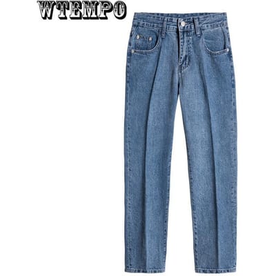 WTEMPO Jeans d'été pour hommes, droits et amples, jeans fins et stretch, simples, décontractés, respirants, pantalon neuf points 2XL bleu