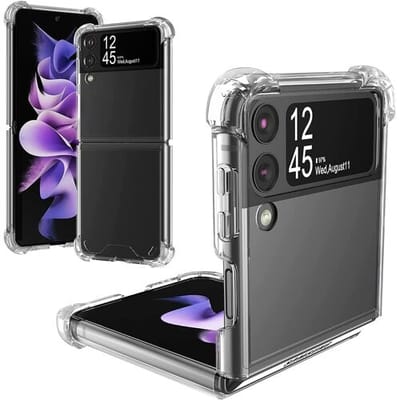 ShieldCase shock case geschikt voor Samsung Galaxy Z Flip 3 - schokbestendige case met Extra stevige randen - siliconen materiaal - transparant