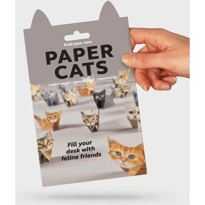 Kinderen Kinders 50 Vel DIY Origami Papier Katten 5 Rassen Leuk Handgemaakt Vouwpapier Speelset Schattig 3D Bureau Decor Speelgoed voor Volwassenen Beginners Cadeau gray