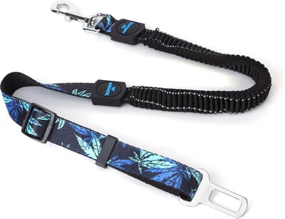 Nobleza Autogordel Hond - Hondengordel Auto - Verstelbaar en Schokabsorberend - Hondenriem met Handvat - 70-90 cm - Zwart/Blauw