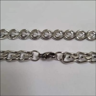 Aramat Jewels | Halskettingen | Prachtige Fantasie Stalen Ketting – Zilverkleurig Unieke Schakelketting RVS | | | |7mm | Staal | Volwassenen | Verkleurd niet