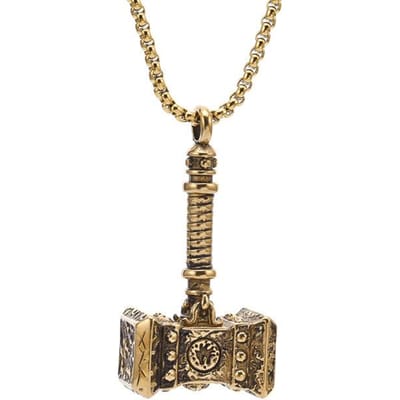 Europese en Amerikaanse Thors Hamer Mannen Ketting Hanger Trendy Vintage Gegoten Sieraden Mode Sieraden Hanger beige