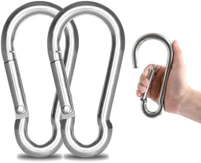 Unyqoos® Roestvrijstalen M12 Karabijnhaken Set van 2 voor Zware Bevestigingen en Ophangingen