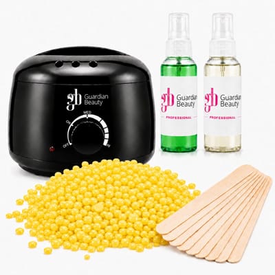Guardian Beauty Wax Warmer Set - Ontharing - Zwart - 500g Honing Harde Wasbonen - 60ml Pre en Na Wax Spray + 20 stuks Spatels