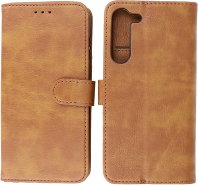 Hoesje Geschikt voor Samsung Galaxy S23 - Book Case Portemonnee Telefoonhoesje - Bruin