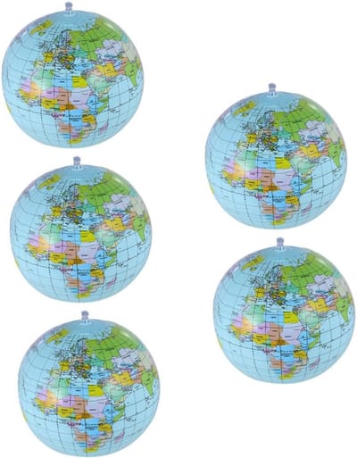 Opblaasbare Strandballen - Zomerballen Wereldbol - Spetteren en Spelen - Wereldbol Ontwerp - 30 cm - Diverse kleuren