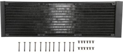 Dailygoods- Radiator 360mm - Aluminium - 12 Tubes - PC Warmtewisselaar - Waterkoeler - Verstelbaar - Veiligheidsontwerp