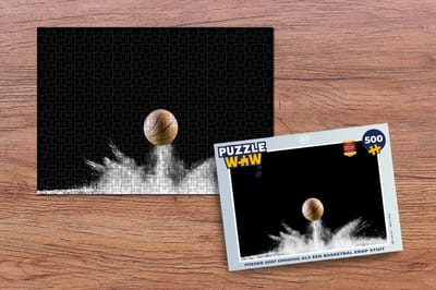 Puzzel Poeder spat omhoog als een basketbal erop stuit - Legpuzzel - Puzzel 500 stukjes