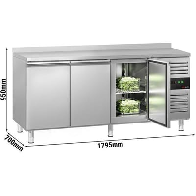 GGM Gastro Kühltisch ECO - 1795x700mm - mit 3 Türen - mit Aufkantung