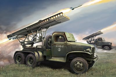 HobbyBoss Modelbouwpakket Militaire voertuigen - 84572 GMC CCKW-352 with BM13/16 Katyusha - Militaire Truck Plastic - 1:35 - Modelbouw