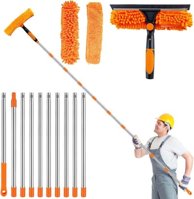 SVN® Ramenwasser Telescopisch - Ramenwasser - Ruitenreiniger - Oranje - 450cm x 27cm x 5cm