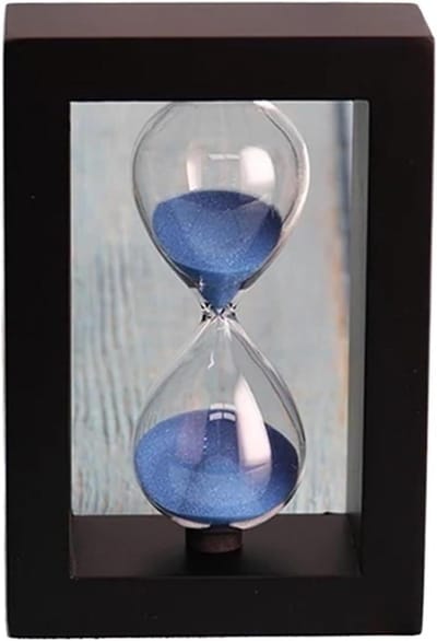Zandloper Hout - Zand timer - Activiteiten timen - Kleurrijk zand - 10x10x10mm - Blauw