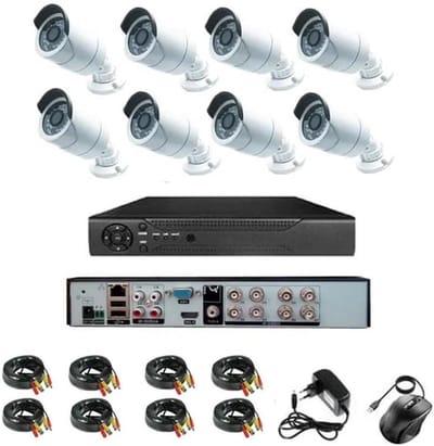 Videobewakingsset AHD - Full HD Systeem - Huis Beveiligen - 8 Camera's - 2 MP - Wit
