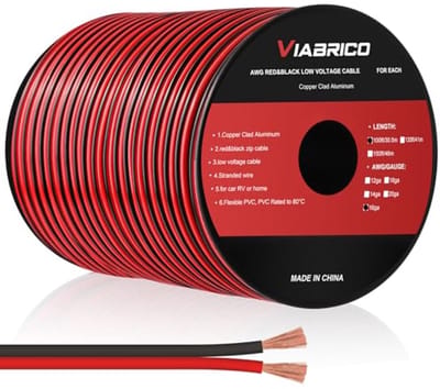 Elektrische Draad - 2-aderige Kabel - Laagspanning Aansluitingen - Kopergecoat Aluminium - 30 Meter 16 AWG - Zwart Rood