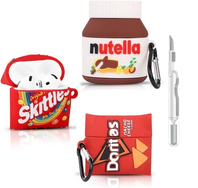 Siliconen hoes voor AirPods 4 - Beschermende case met cartoon design en reinigingskit - 3 stuks