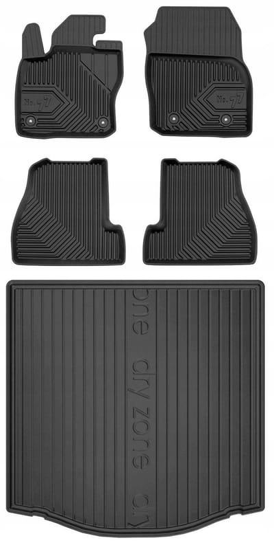 FROGUM Line 77 - Automatten & Kofferbakmat Set - Perfecte Pasvorm - Geurloos TPE - Slijtvast met Hoge Rand