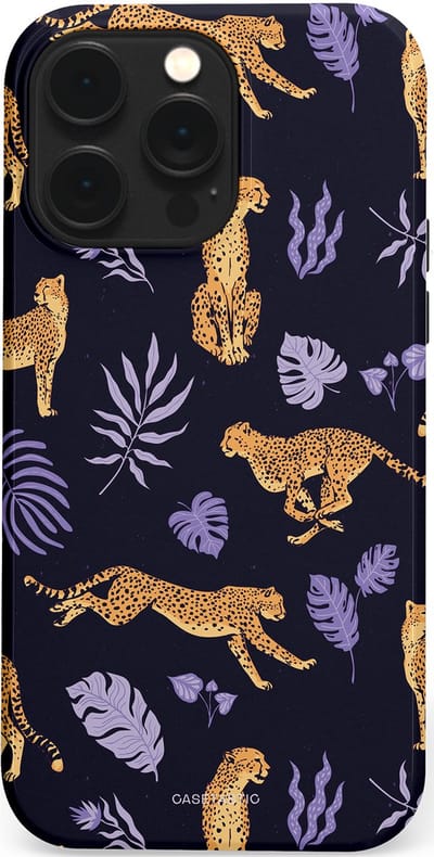 Casetastic Hoesje Geschikt voor Apple iPhone 14 Pro Max Magsafe - Stijlvolle Beschermende Duo-layer Case - Cheetah charisma