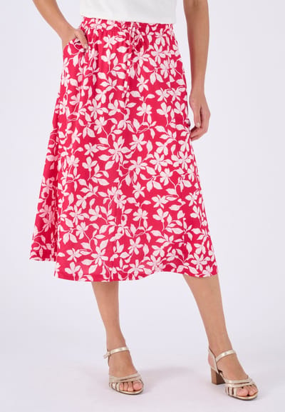 Damart - Rok crêpe stretch stof - Dames - Roze - XXL