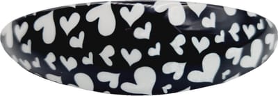 Haarsoires Haarspeld Patentspeld 9cm - Ovaal - Hartjes Print - Zwart Wit - Haarspelden voor Dames - Haarklem - Haarclip - Haaraccessoires - Hair Clip - Decoratieve Haaraccessoire