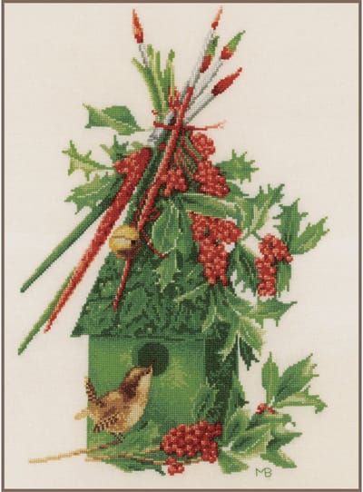 Lanarte Borduurpakket - Borduurset - Borduurpakket volwassenen - Telpakket kit - 30 x 44cm - Mijn winterhuisje - Marjolein Bastin - PN-0173607