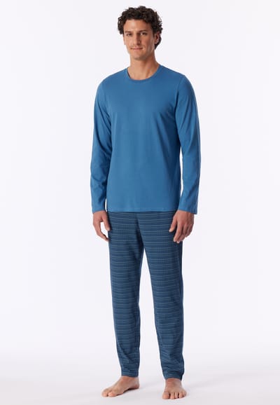 Lange pyjama in aquablauw met patroon - Casual Essentials 48