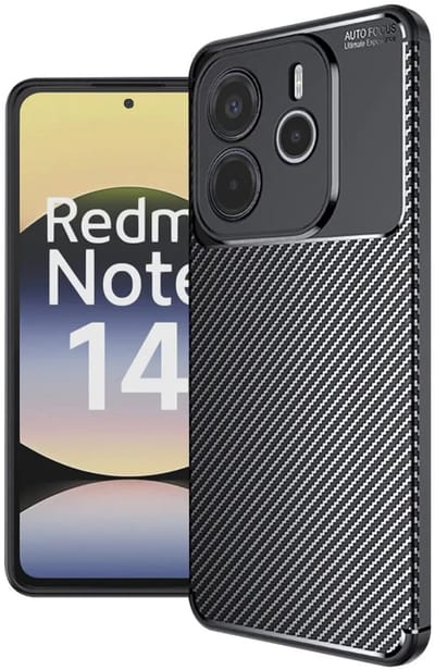 Techsuit Carbon Fiber Silicone Back Cover Hoesje geschikt voor Xiaomi Redmi Note 14 4G 163.2mm - Zwart