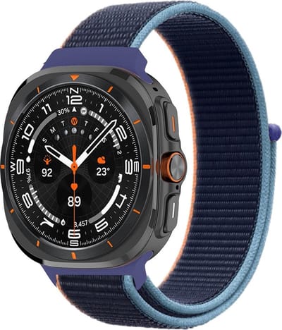 Nylon bandje - geschikt voor Samsung Galaxy Watch Ultra (47mm) / Ultra 2025 (47mm) - donkerblauw
