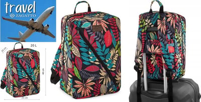 Reisrugzak 40x20x25 cm-handbagage-vliegtuig-WIZZAIR-RYANAIR- 20L -reizen-werk-dagelijks gebruik-lichtgewicht-reistas-weekendtas-kleurrijk bloemenpatroon-vakantie