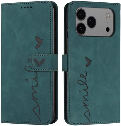 Coverup Hoesje - Geschikt voor iPhone 18 Pro Max / 17 Pro Max Hoesje - Coverup Smile Book Case - Groen