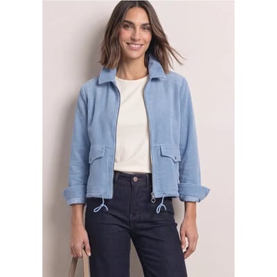 Corduroy jack met kraag en ritssluiting