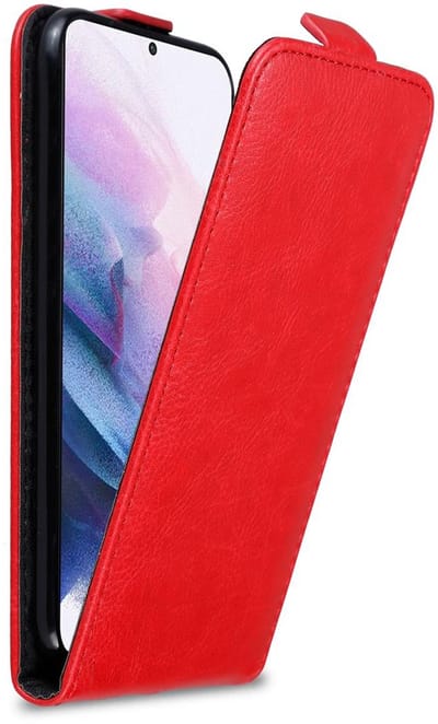 Cadorabo Hoesje geschikt voor Samsung Galaxy S21 PLUS in APPEL ROOD - Beschermhoes in flip design Case Cover met magnetische sluiting