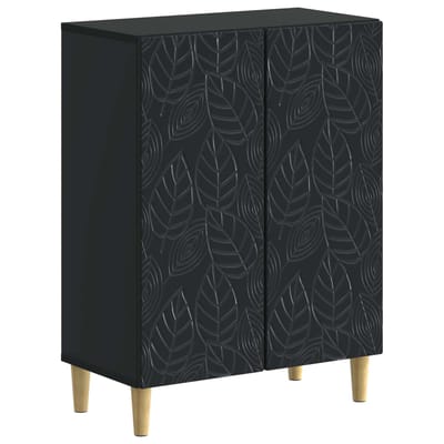 vidaXL - Badkamer - Opbergkast - DELFT - Zwart - 59,5 - x - 31 - x - 80 - cm - Bewerkt - hout
