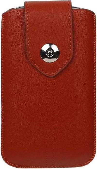 Luxe Smartphone Pouch Maat M ( - Hoesje Geschikt voor Samsung Galaxy S4 i9500 ) Bruin