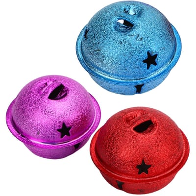 15 pcs Grelots Colorés 40mm Matériau Fer Peint Creux Pentagramme DIY Mat Cloches Artisanales pour Pendentifs de Bijoux