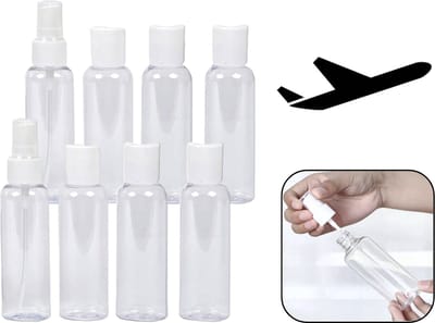 PD® Reisflesjes - Reisflesjes Handbagage - 8 DELIG - Reisset - Reisflacons - Reis Flesjes - Reisflesjes Vliegtuig - Transparant