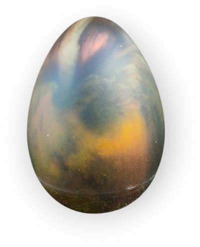 Resin Art JR: Handgemaakte Epoxy Edelsteen Ei – Marmer Look – Decoratie – 6 cm – Uniek Design